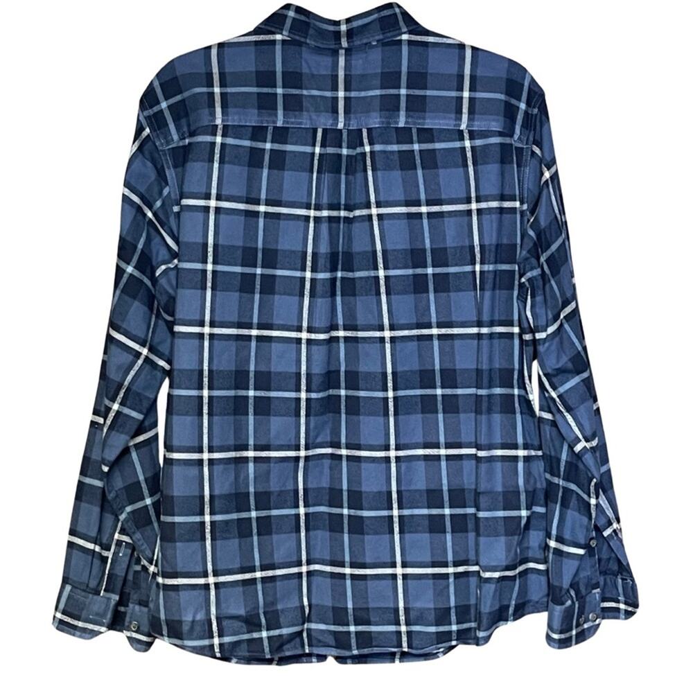 Eddie Bauer classic fit long sleeve shirt blue plaid button front size large - Picture 2 of 4